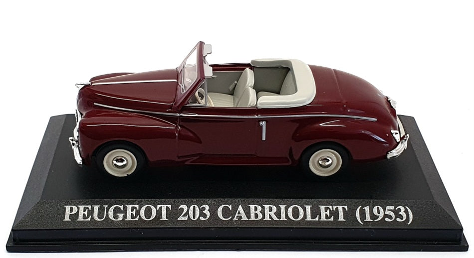 Altaya 1/43 Scale 27921B - 1953 Peugeot 203 Cabriolet  - Maroon