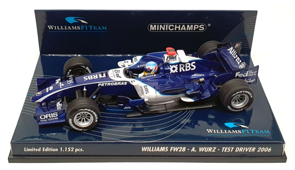 Minichamps 1/43 Scale 400 060035 - F1 Williams FW28 A. Wurz Test Driver 2006