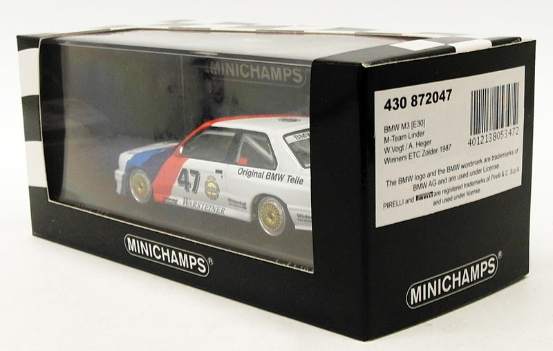 Minichamps 1/43 Scale 430 872047 - BMW M3 (E30) M-Team Linder