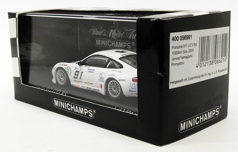 Minichamps 1/43 Scale 400 056991 - Porsche 911 GT3 RSR - 1000Km Spa 2005