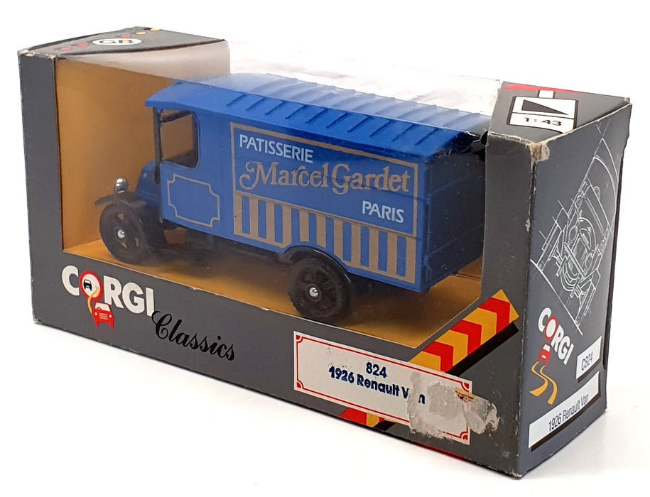 Corgi 13cm Long Diecast C824 - 1926 Renault Van Marcel Gardet - Blue