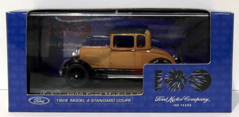 Minichamps 1/43 Scale FOR20001 - 1928 Ford Model A Standard Coupe - Tan Black