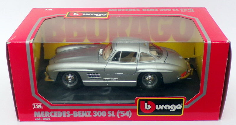 Burago 1/24 Scale Model Car 0522 - 1954 Mercedes Benz 300 SL - Silver