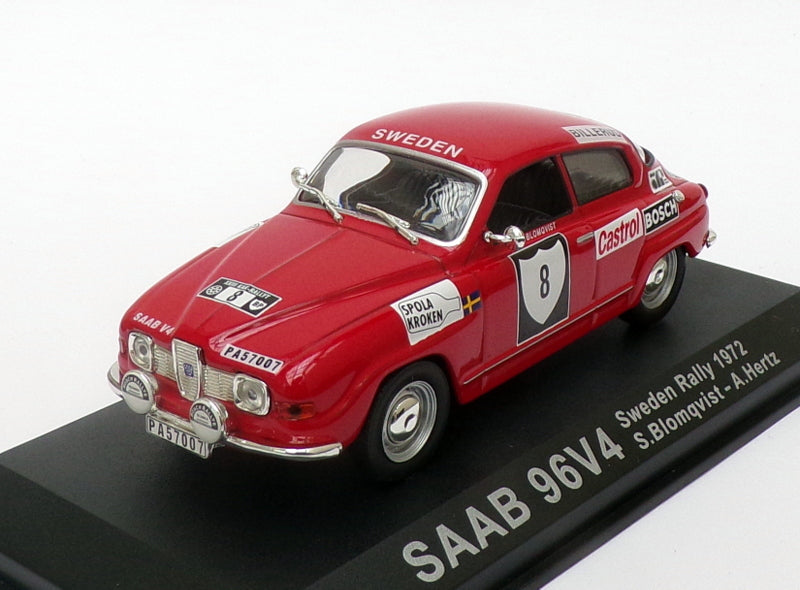 Altaya 1/43 Scale AS96R - Saab 96V4 Sweden Rally 1972 - #96 Blomqvist/Hertz