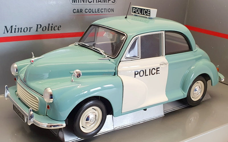 MINICHAMPS 1/18 Scale 150 137090 - Morris Minor Police - Blue/White