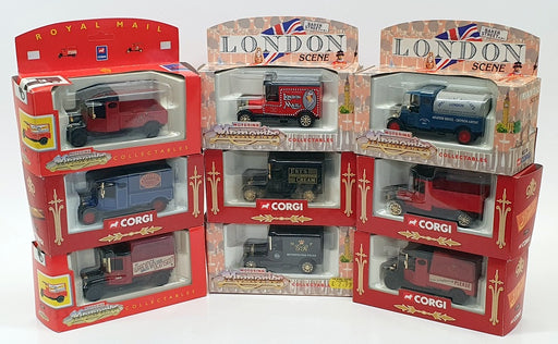 Corgi Appx 8cm Long Diecast SE09 - Set Of 9 Assorted Vans & Trucks