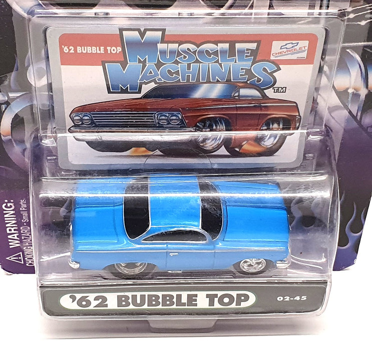 Muscle Machines 1/64 Scale 71151 02-45 - 1962 Chevrolet Bubble Top - Blue