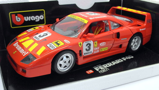 Burago 1/18 Scale diecast - 3032 Ferrari F40 Racing #3 1987 Red