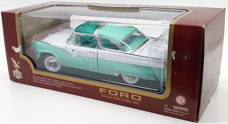 Road Signature 1/18 Scale 92138 - 1955 Ford Fairlane Crown Victoria - White/Grn