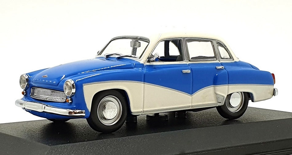 Minichamps 1/43 Scale 430 015900 - Wartburg A 312 Saloon - Blue/White