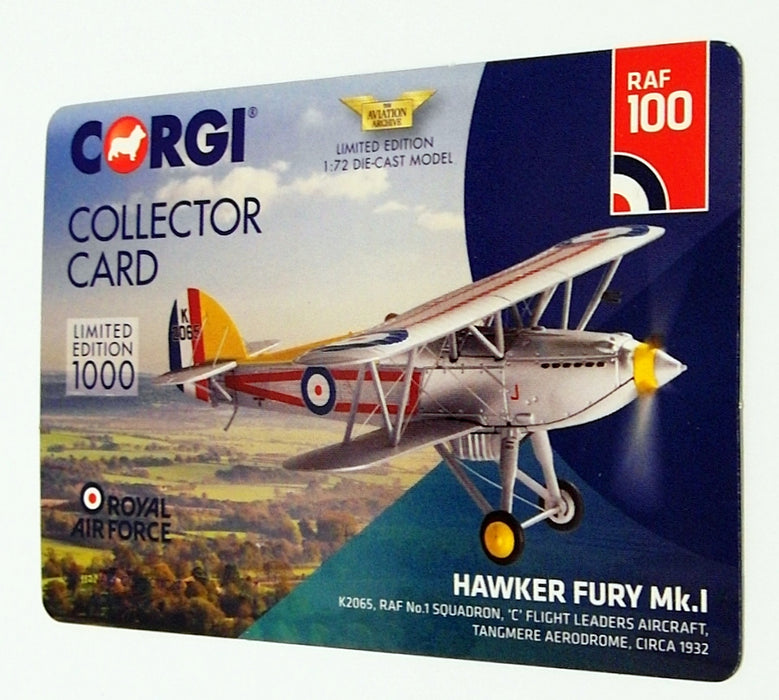 Corgi 1/72 Scale AA27304 - Hawker Fury MkI - K2065 RAF #1 Sq. 1932