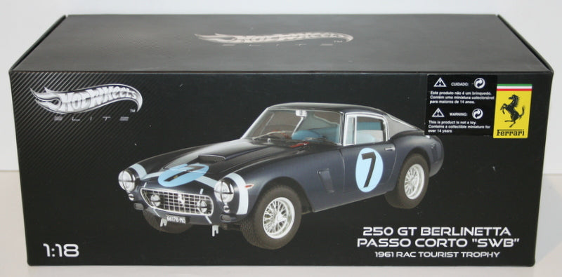 HOT WHEELS 1/18 - X5489 FERRARI 250 GT BERLINETTA PASSO CORTO 'SWB' 1961 RAC TT