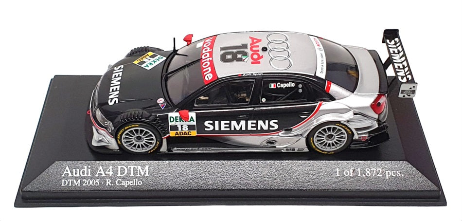 Minichamps 1/43 Scale 400 051418 - Audi A4 DTM #18 DTM 2005 R. Capello