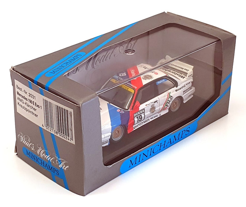 Minichamps 1/43 Scale 2031 - Mercedes 190 E Evo 1 AMG Karcher Kreutzpointner