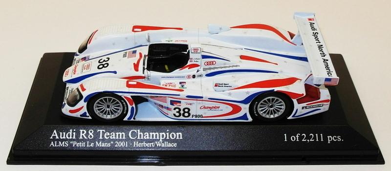 Minichamps 1/43 Scale 400 010938 - Audi R8 Team Champion - ALMS Petit LM 2001