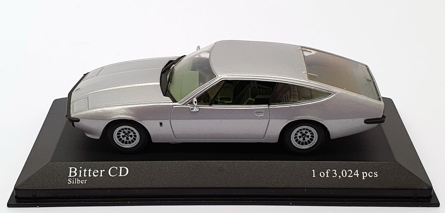 Minichamps 1/43 Scale 400 044220 - 1974-77 Opel Bitter CD - Silver