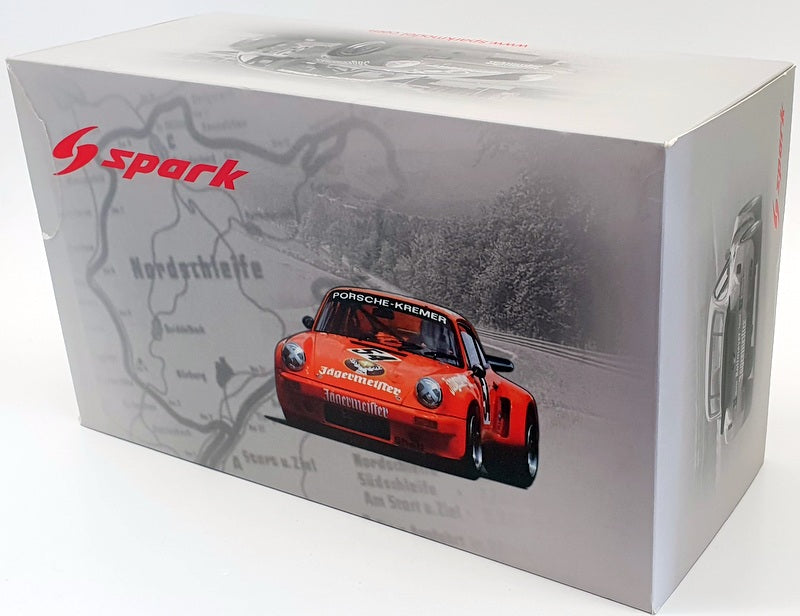 Spark 1/18 Scale 18S042 - Porsche 911 RSR 3.0 #54 Nurburgring 1975 - Orange