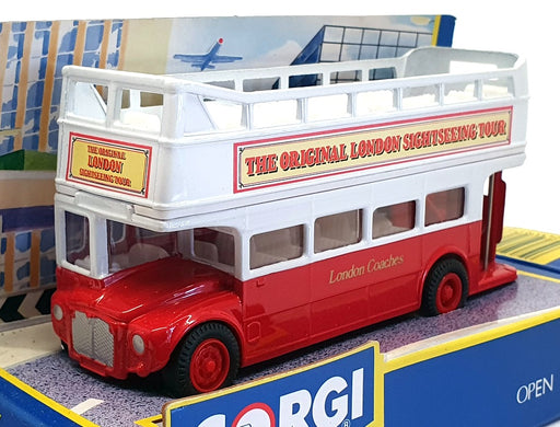 Corgi 12cm Long Diecast 91766 - Open Top London Bus - Red/White