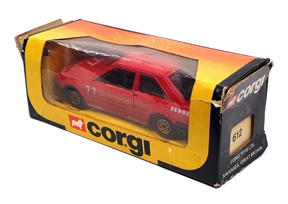 Corgi 10cm Long Diecast 612 - Ford Escort Royal Mail Datapost - Red