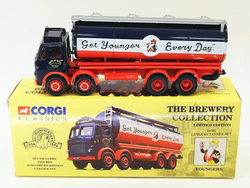 Corgi 1/50 Scale Model Truck 24301 - Leyland Tanker Set - Youngers