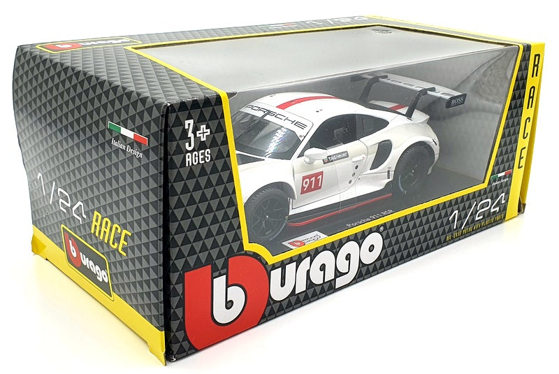 Burago 1/24 Scale Diecast #18-28013 - Porsche 911 RSR - White