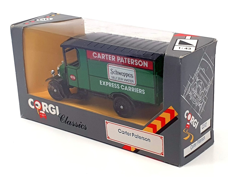 Corgi 13cm Long Diecast C842 - Thornycroft Van Carter Paterson - Green