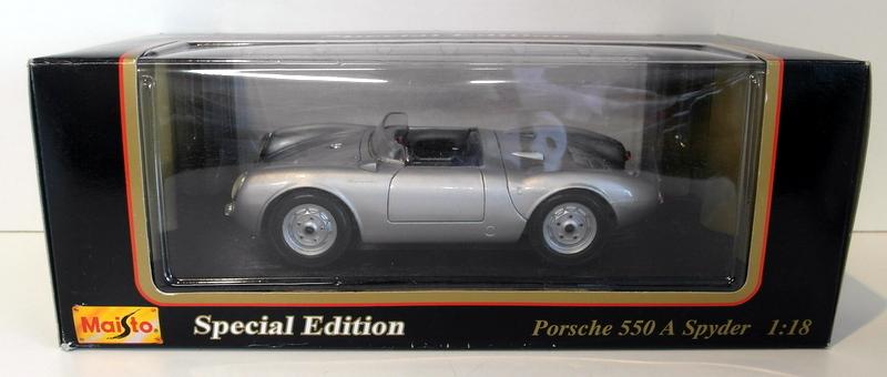 Porsche 550 A Spyder Silver 1/18 Diecast Model Car by Maisto 