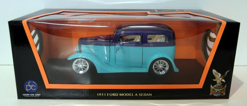 Lucky Diecast 1/18 Scale 92848 1931 Ford Model A Sedan Hot Rod Turquoise Purple