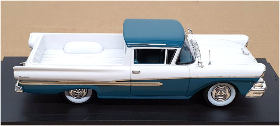 Goldvarg 1/43 Scale GC-070B - 1958 Ford Ranchero Truck - Gulfstream Blue/White