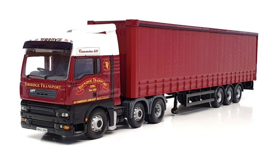 Corgi 1/50 Scale CC13402 - ERF ECT Curtainside Truck Torridge Ltd - Maroon