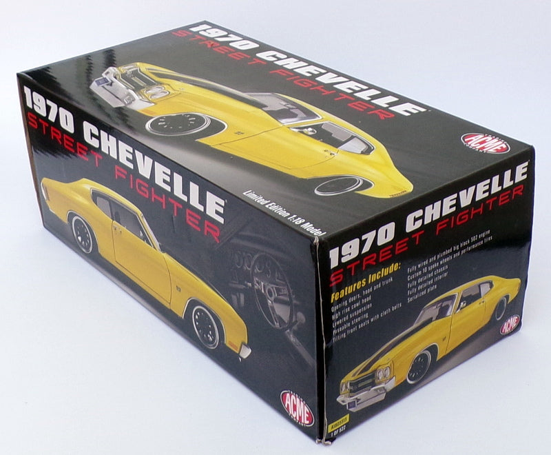 ACME 1/18 Scale A1805515 - 1970 Chevrolet Chevelle Street Fighter Yellow/Black