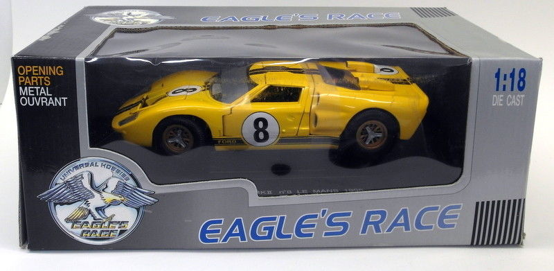 Eagles Race 1/18 Scale Diecast 164003 Ford GT40 MK2 Le Mans 1996 Yellow