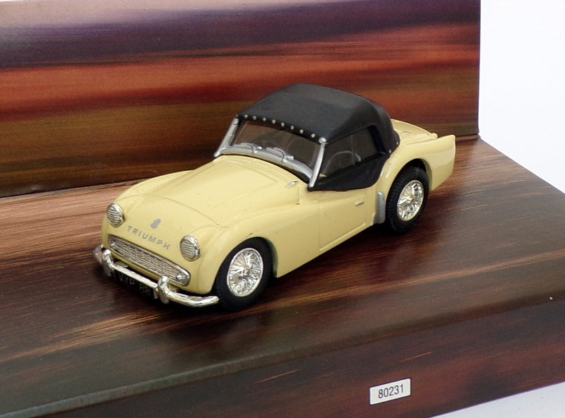 Corgi 1/43 Scale Model Car D738 - Triumph TR3A Soft Top - Cream/Black