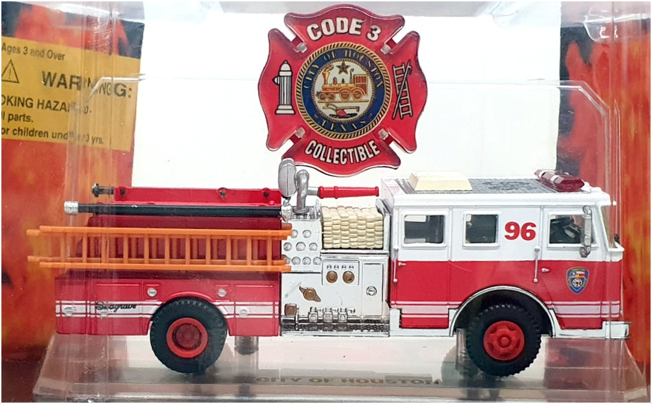 Code 3 Collectibles 1/64 Scale 02451 Seagrave Fire Engine #96 Houston Red/White