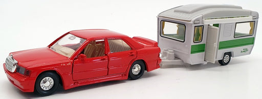 Corgi 1/43 Scale Model Car and Caravan 59102 - Mercedes Benz 190 And Caravan