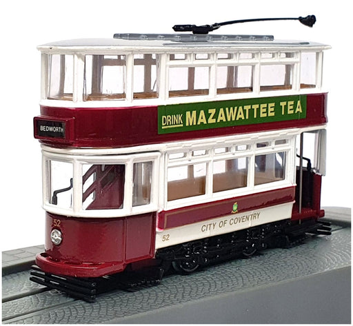 Corgi Appx 12cm Long Diecast 97281 - D/Deck Tram Bedworth - Maroon/White