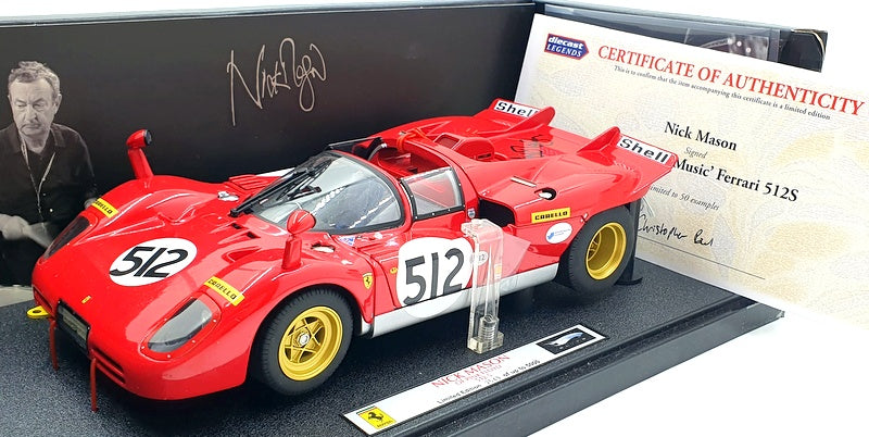 Hot Wheels 1/18 Scale diecast T6253 Ferrari 512S Nick Mason of Pink Floyd Signed