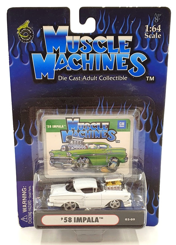 Muscle Machines 1/64 Scale Diecast 71161 03-09 1958 Chevy Impala