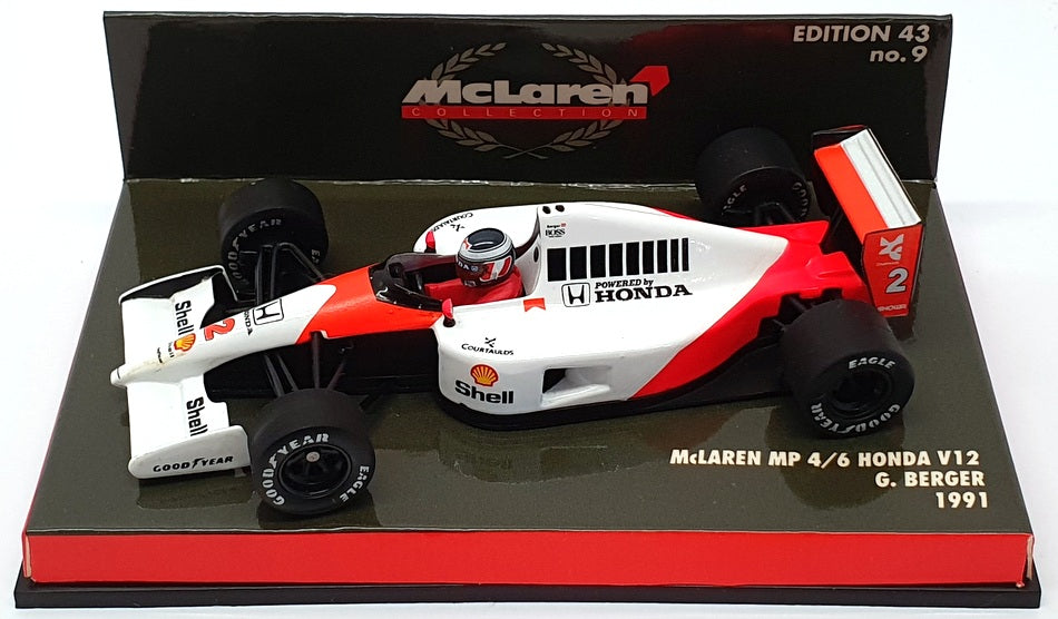 Minichamps 1/43 Scale 530 914302 - F1 McLaren MP 4/6 Honda V12 - G.Berger 1991