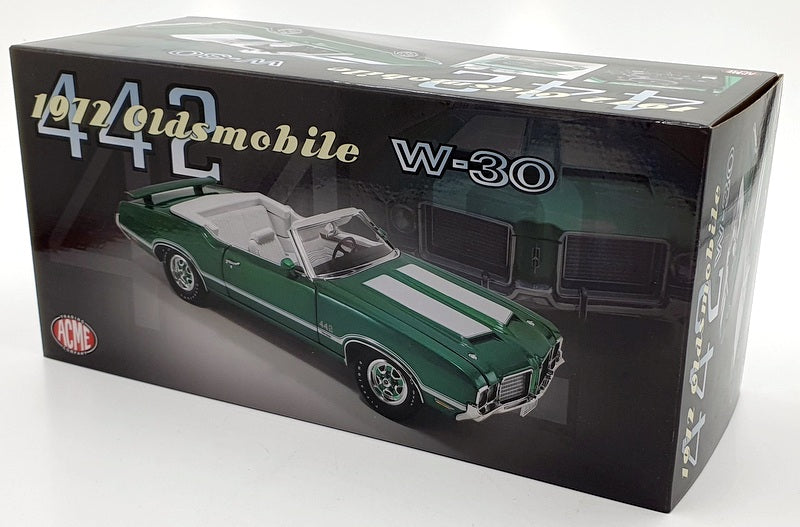 Acme 1/18 Scale Diecast A1805625 - 1972 Oldsmobile 442 W-30 - Green