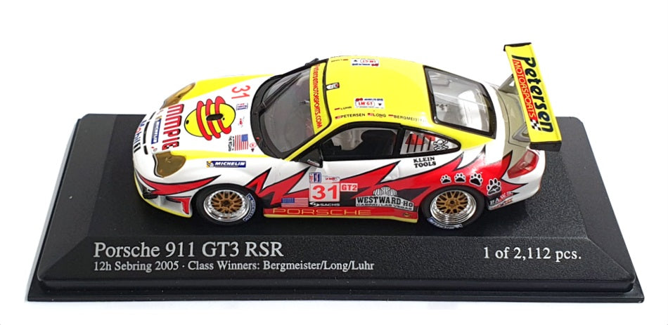 Minichamps 1/43 Scale 400 056431 - Porsche 911 GT3-RSR 12h Sebring 2005