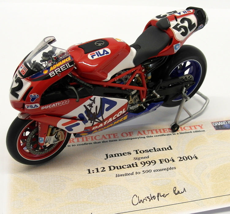 Minichamps 1/12 Scale 122 040252 Ducati 999R F04 WSB 04 James Toseland Signed