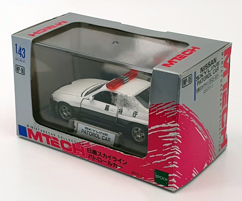 MTECH 1/43 Scale MP-06 - Nissan Skyline Patrol Car - White/Black