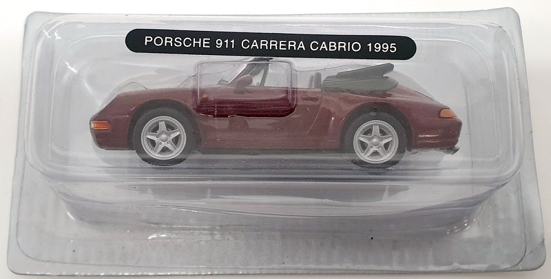 Deagostini 1/43 Scale COD 028 - 1995 Porsche 911 Carrera Cabrio - Burgundy