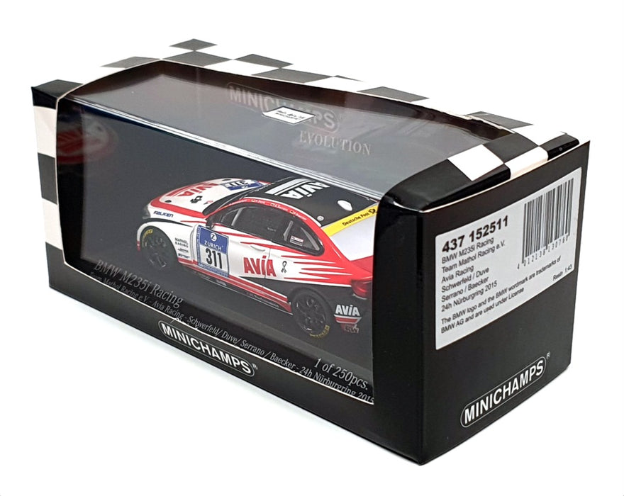 Minichamps 1/43 Scale 437 152511 - BMW M235i Team Mathol 24h Nurburgring 2015