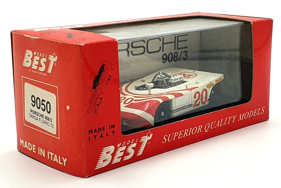 Best Model 1/43 Scale 9050 - Porsche 908/3 #20 Targa Florio 1970 - Red/White