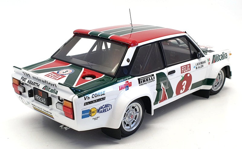 Kyosho 1/18 Scale Model Car 08376E - 1978 Fiat 131 Abarth #3 1000 Lakes