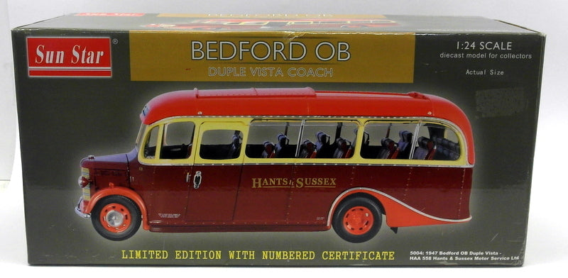 Sunstar 1/24 Scale - 5004 Bedford OB Duple Vista Coach HAA 558 Hants & Sussex