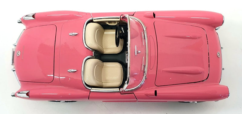 Burago 1/18 Scale Model Car 3024 - 1957 Chevrolet Corvette -  Pink