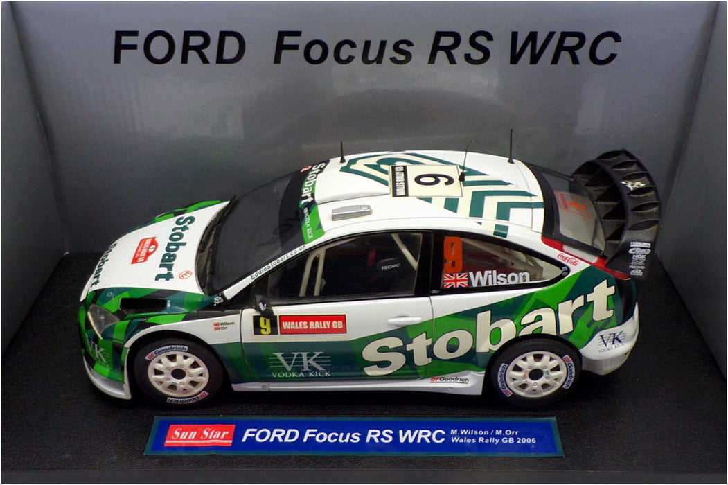 Sun Star 1/18 Scale 3916 Ford Focus RS WRC Wales Rally 2006 - #9 Wilson/Orr